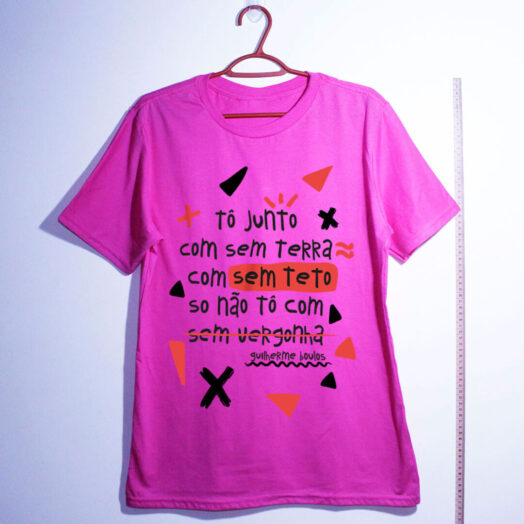 Camiseta rosa de algodão do Guilherme Boulos