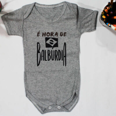 Body cinza manga curta - Hora de balburdia