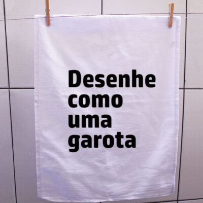 Pano de prato desenho como uma garota