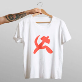 Camiseta foice e martelo comuna - branco