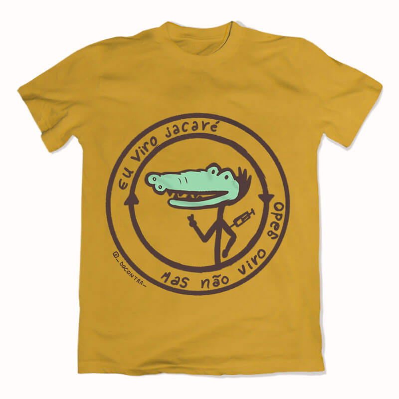 Camiseta vacinaçao jacare amarela