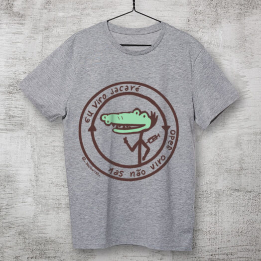 Camiseta vacinaçao jacare cinza