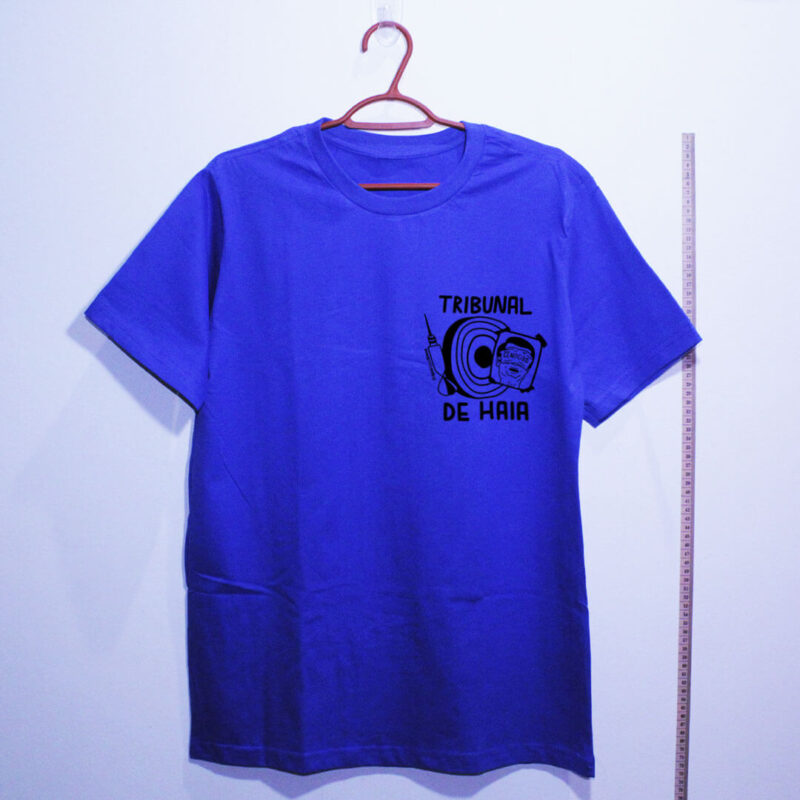 camiseta-Fora-Bolsonaro-Tribunal-de-Haia-azul