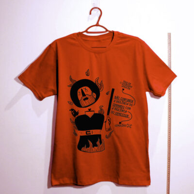 camiseta-borba-gato-vermelha de algodão