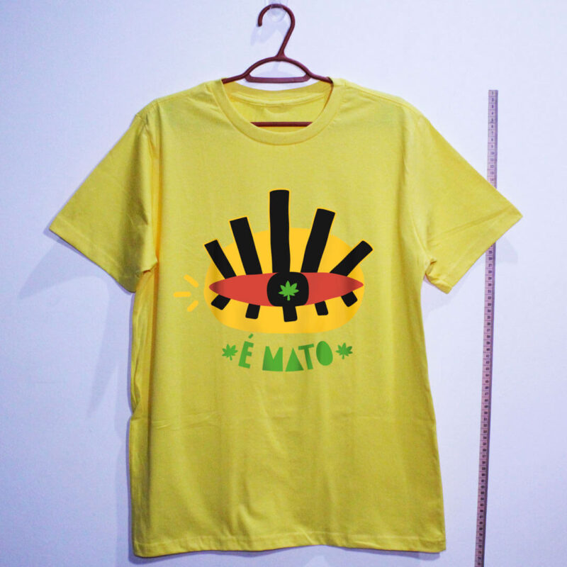 camiseta de algodão-cannabis-amarela