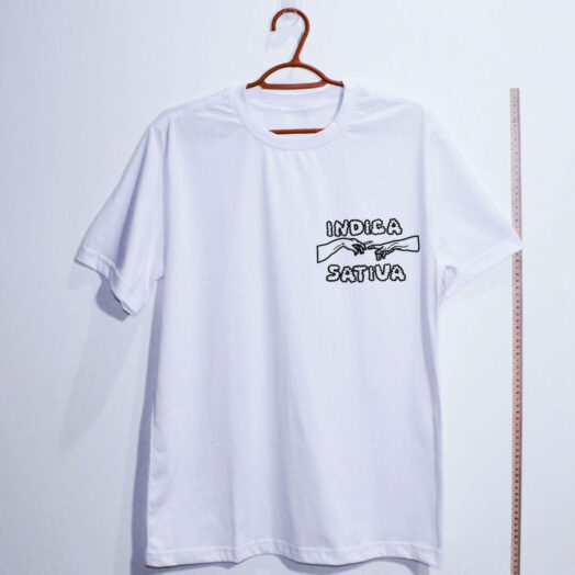 Camiseta de algodão Indica Sativa Branca