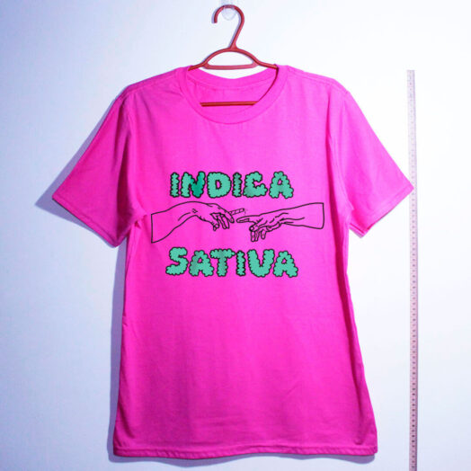camiseta de algodão-maconha indica-rosa