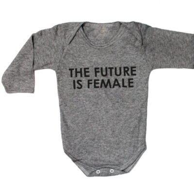 Body bebe the future is female cinza mescla