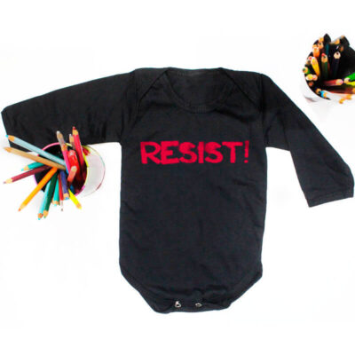 Body para bebe de algodao - resist - preto - manga longa