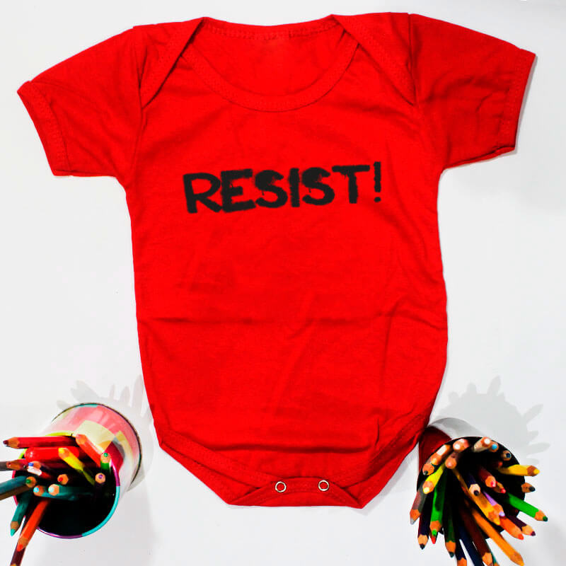 Body para bebe de algodao - resist - vermelho - manga curta