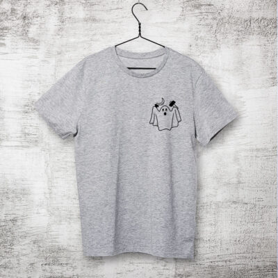 Camiseta cinza clara de algodão - Fantasma comunista