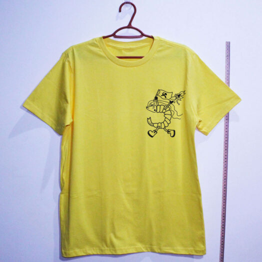Camiseta de algodão - Camarão camarada Escudo amarelo