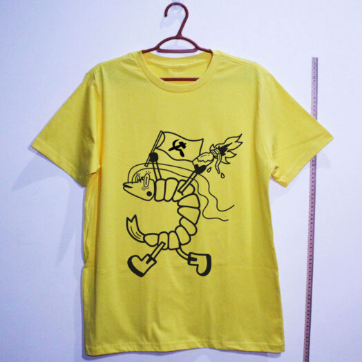 camiseta de algodão - camarão antifa amarelo