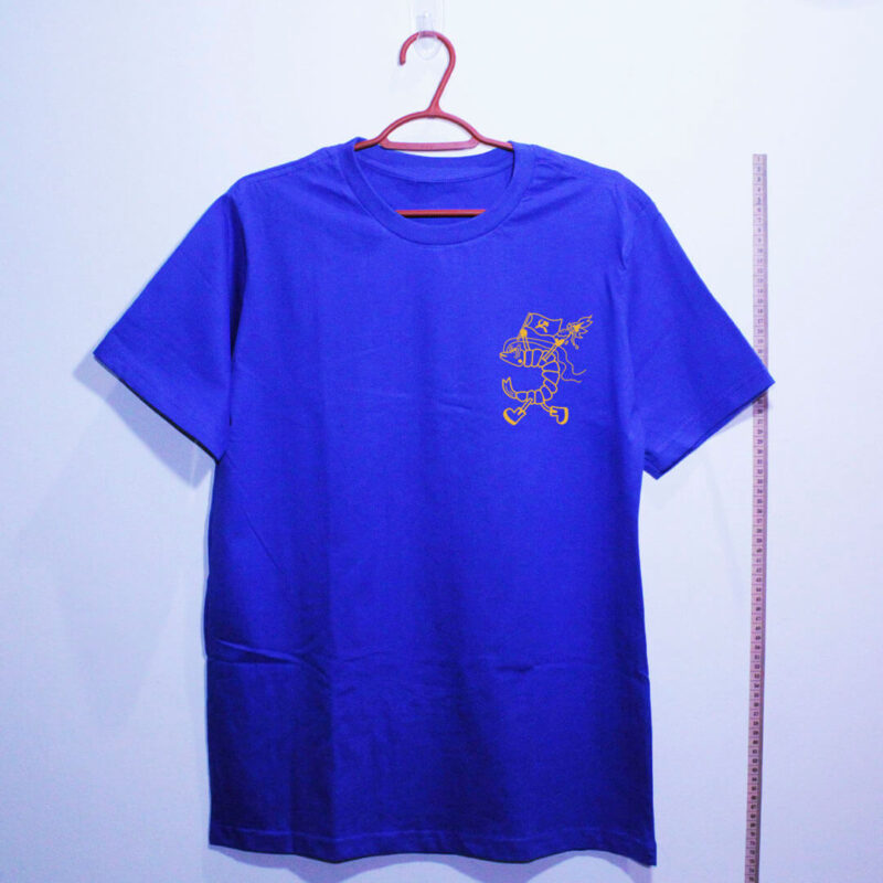 Camiseta de algodão - Camarão camarada Escudo azul