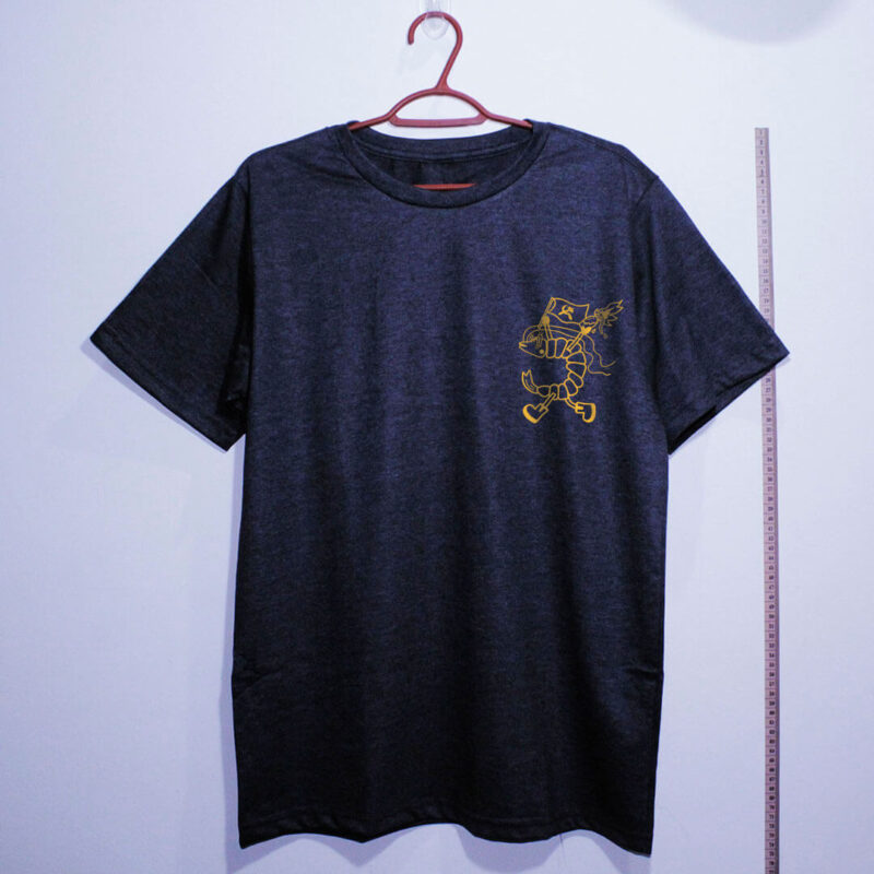 Camiseta de algodão - Camarão camarada Escudo chumbo