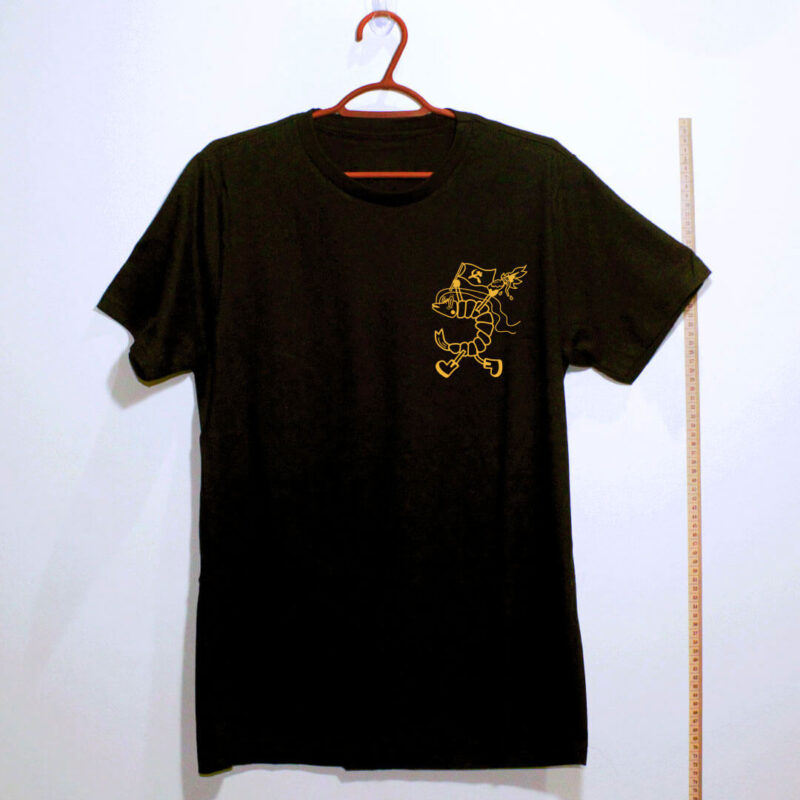Camiseta de algodão - Camarão camarada Escudo preto
