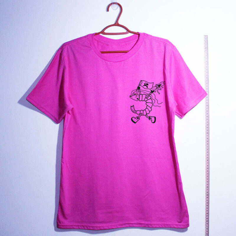 Camiseta de algodão - Camarão camarada Escudo rosa