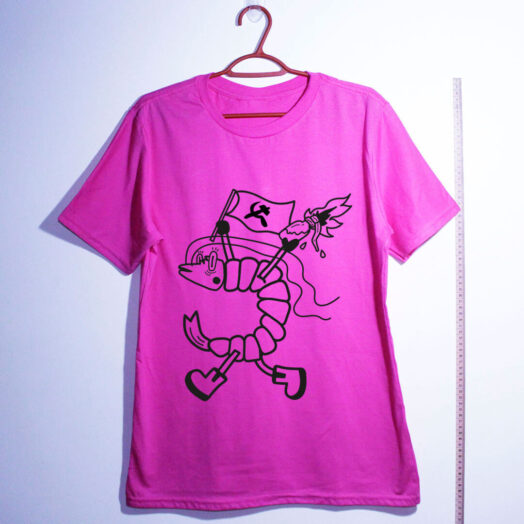 camiseta de algodão - camarão antifa rosa