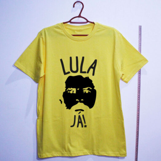 Camiseta Lula Ja amarela de algodão