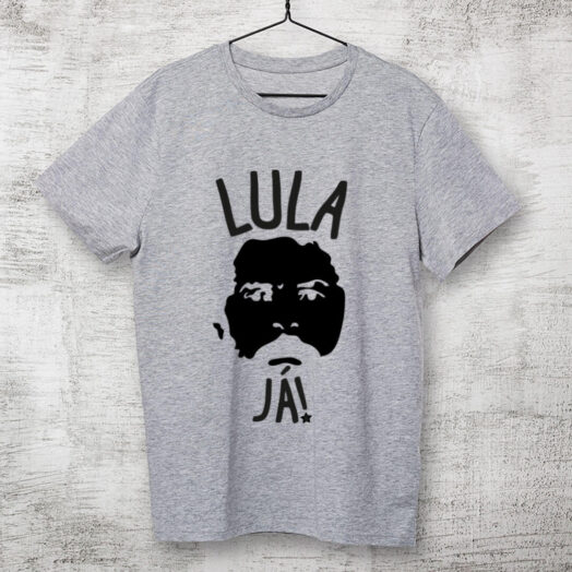 Camiseta Lula Ja cinza mescla de algodão