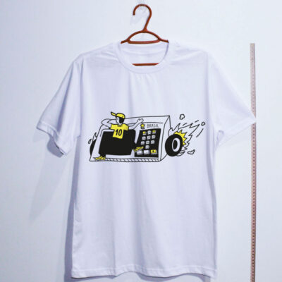 Camiseta branca patriota do caminhão