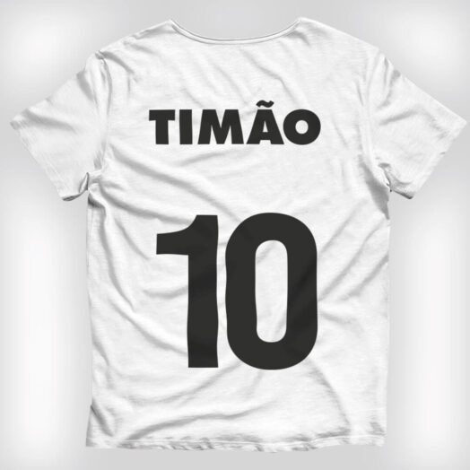 Camiseta de algodão branca costas - Corinthians Antifa Escudo