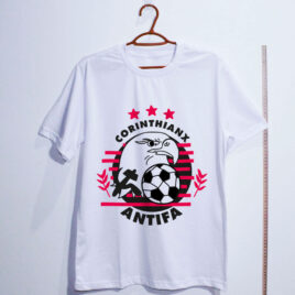 Camiseta de algodão branca - Corinthians Antifa