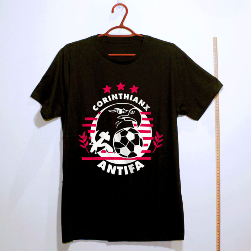 Camiseta de algodão preta - Corinthians Antifa