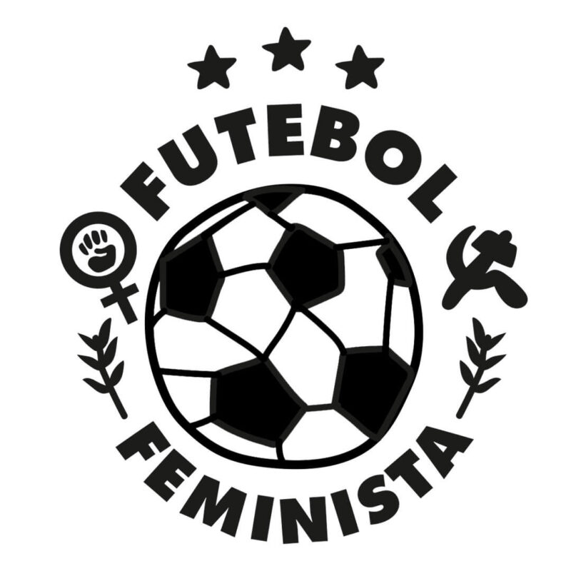 Ilustração mulheres ocupando o futebol escudo