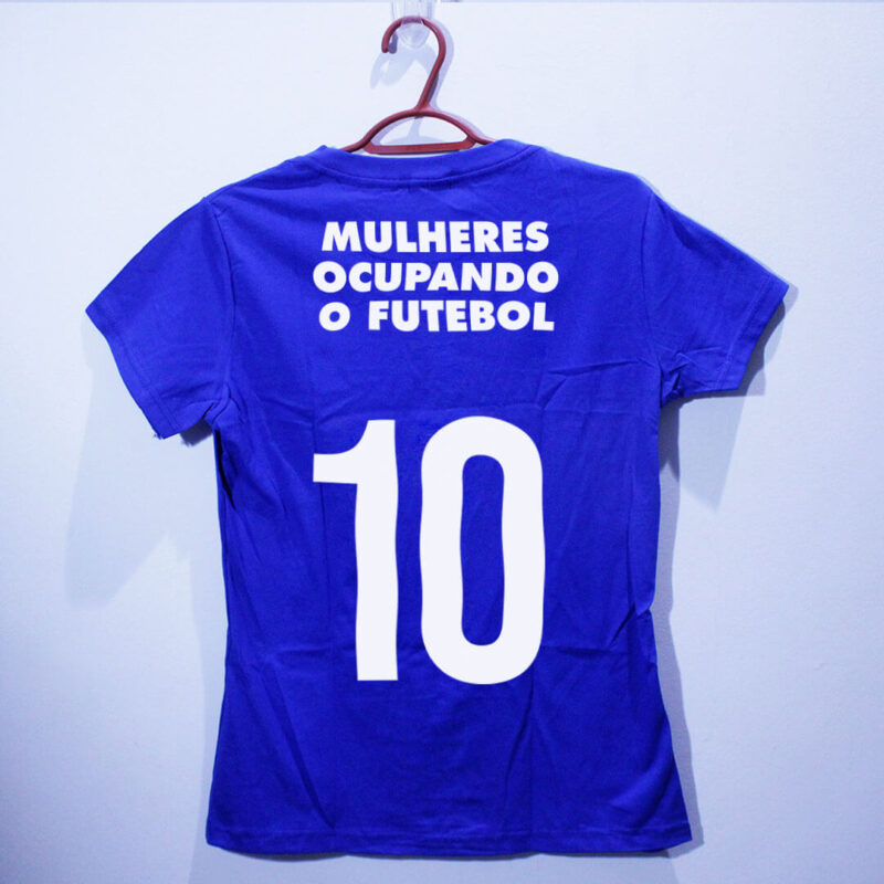Camiseta azul Copa feminina 2023 costas