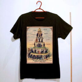 Camiseta preta Piramide do sistema capitalista