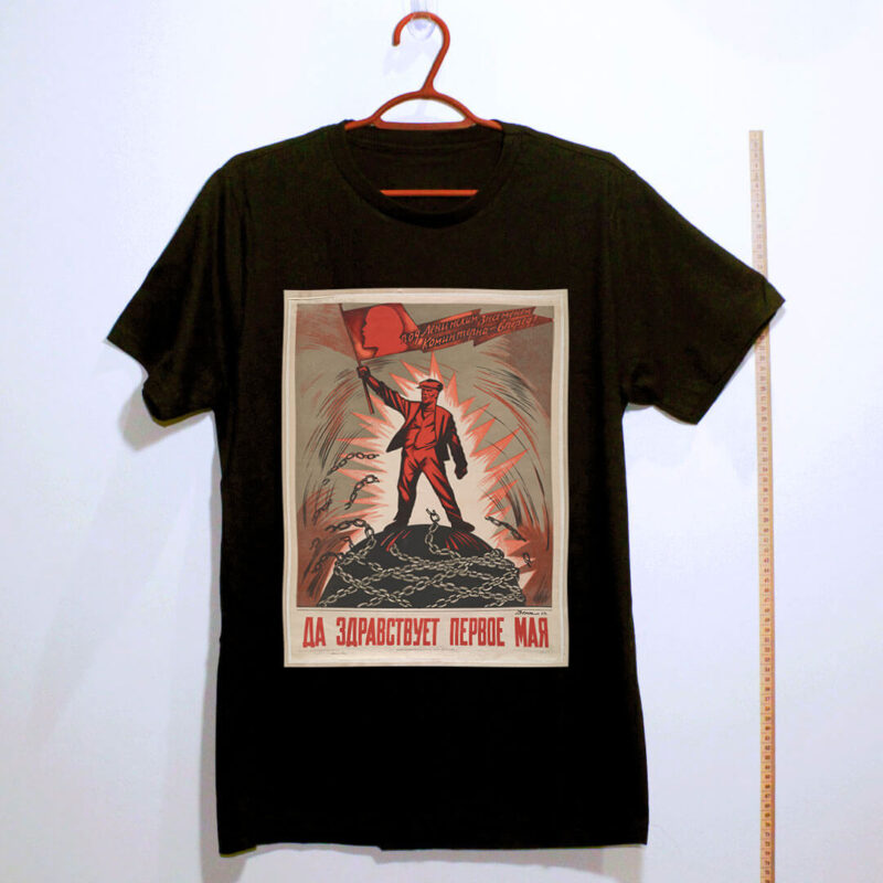 camiseta Primeiro de maio por Lenin preta