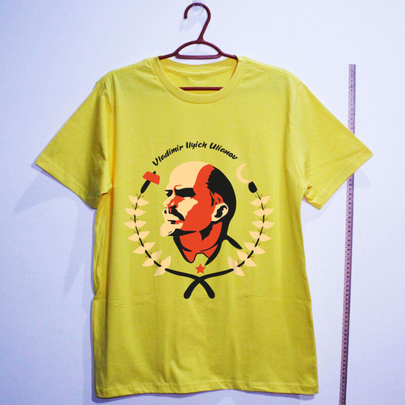 camiseta estampada amarela Vladimir Ilyich Ulianov Lenin