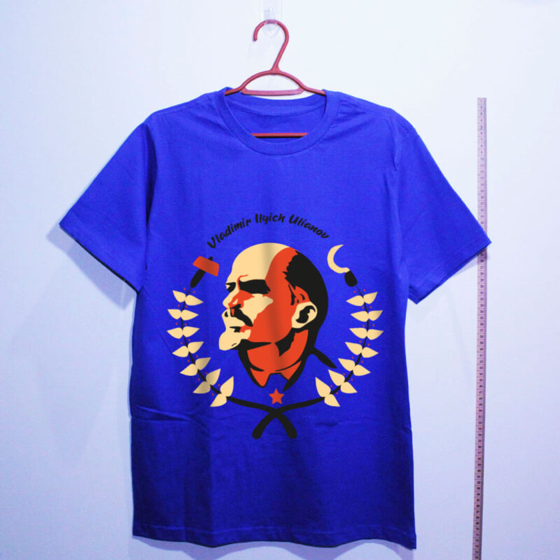camiseta estampada azul Vladimir Ilyich Ulianov Lenin