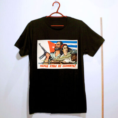 camisetas estampada preta o povo de cuba não se quebrou