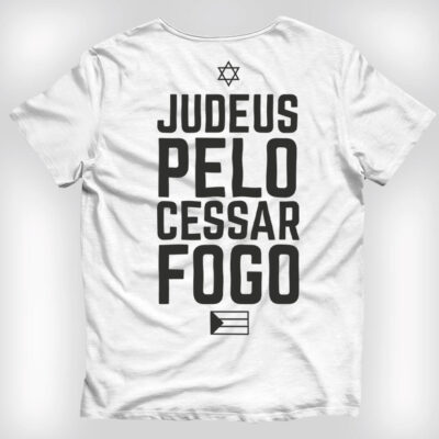 Camisetas branca de algodão Judeus pelo cessar fogo