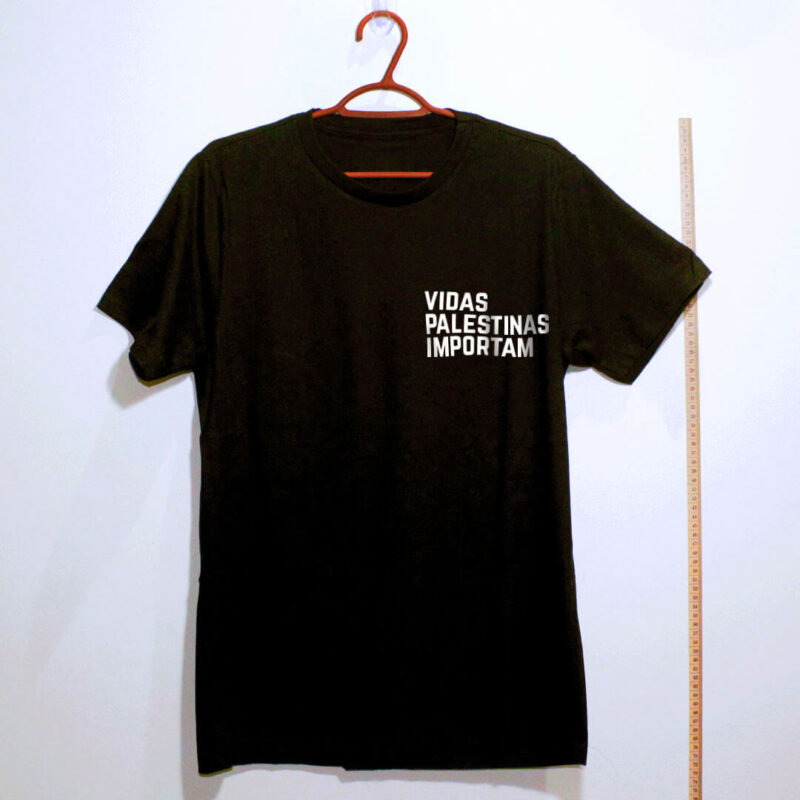 Camisetas preta de algodão Vidas Palestinas importam
