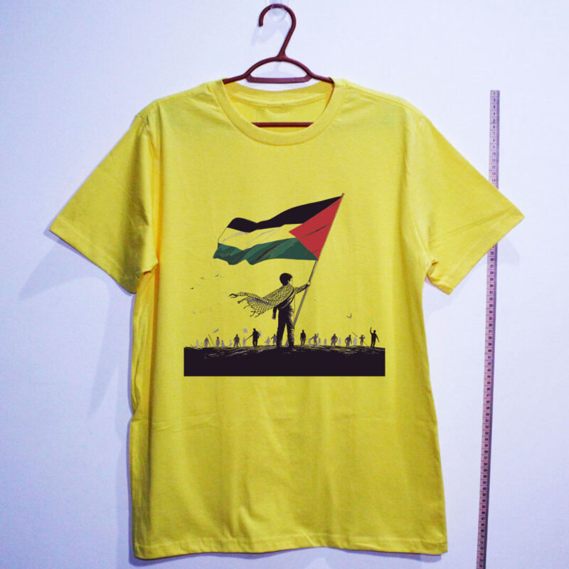 Camiseta amarela viva o povo palestino