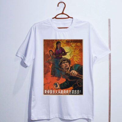 Camiseta de algodão - O imperialismo americano deve ser expulso do sul do Vietnã