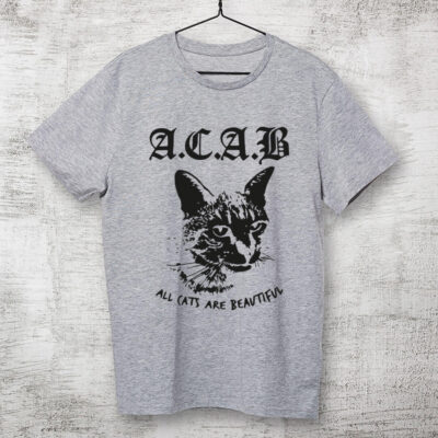Camiseta de algodão - A.C.A.B - All cats are beautiful