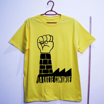 Camiseta de algodão - La Lutte Continue - Fábrica - Maio de 68
