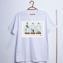 Camiseta - Indígena na garrafa por cartunista das cavernas - Dry Fit