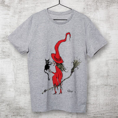 Camiseta de algodão - A Bruxa por cartunista das cavernas