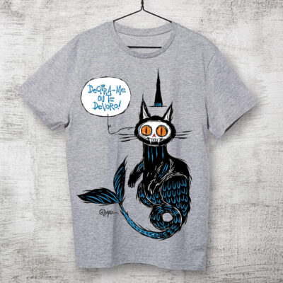 Camiseta de algodão - Decifra-me ou te devoro por cartunista das cavernas