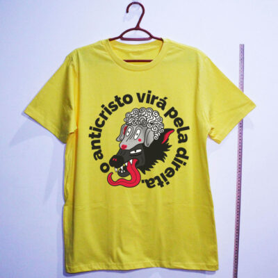 Camiseta de algodão - O anticristo virá pela direita