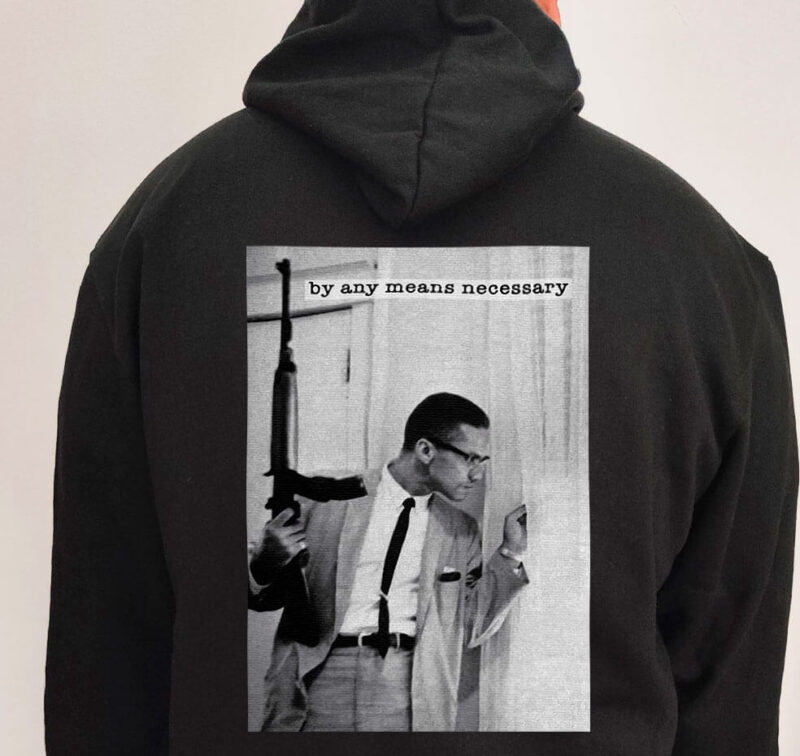 Moletom com capuz - Malcom X - By any means necessary