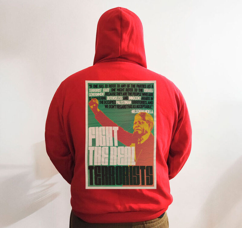 Moletom com capuz - Figth the real terrorists por Nelson Mandela - Imagem 5