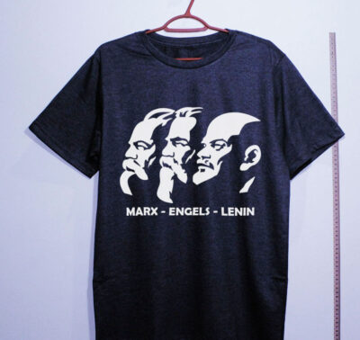 Camiseta de algodão - Marx, Engels e Lenin