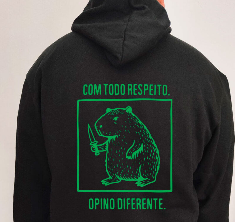 Moletom com capuz - Com todo respeito, opino diferente - Imagem 3