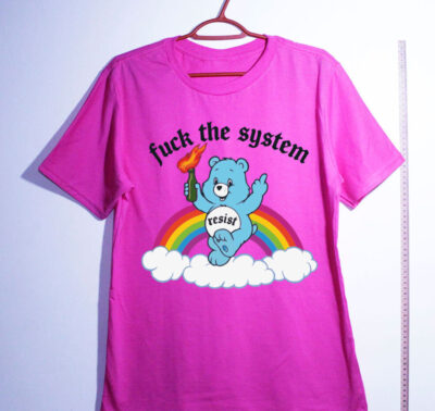 Camiseta de algodão - Fuck the system